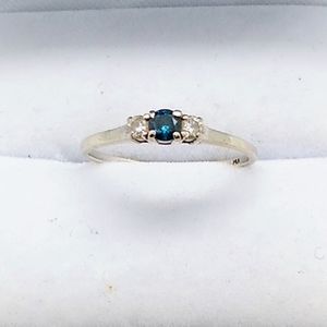 14k blue and white diamond ring